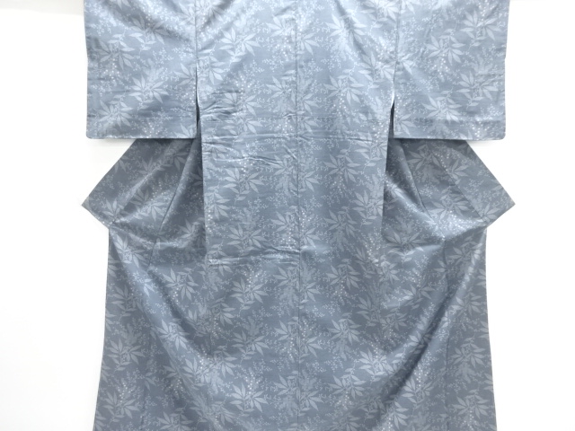 未使用品　草花模様手織り紬着物